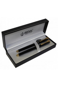 Ручка пір´яна Regal набір перо + ролер в подарунковому футлярі Чорний (R12223.L.RF)
