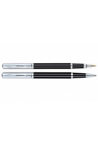 Ручка пір´яна Regal набір перо + ролер в подарунковому футлярі Чорний металік (R131200.L.FR)