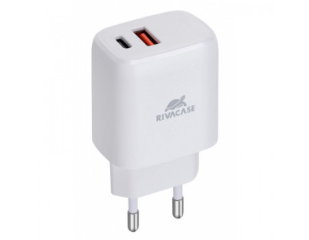 Зарядний пристрій RivaCase 1 USB-A + 1 Type-C, QC 3.0+PD 20W